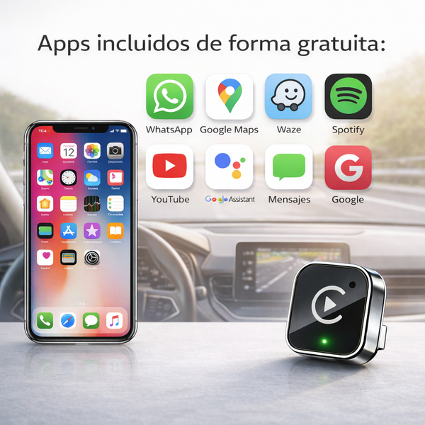 AutoCast® – CarPlay Inalámbrico USB sin Cables con Apps Pagos Incluidos🤩
